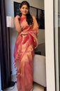 Metalic Tissue plain Saree