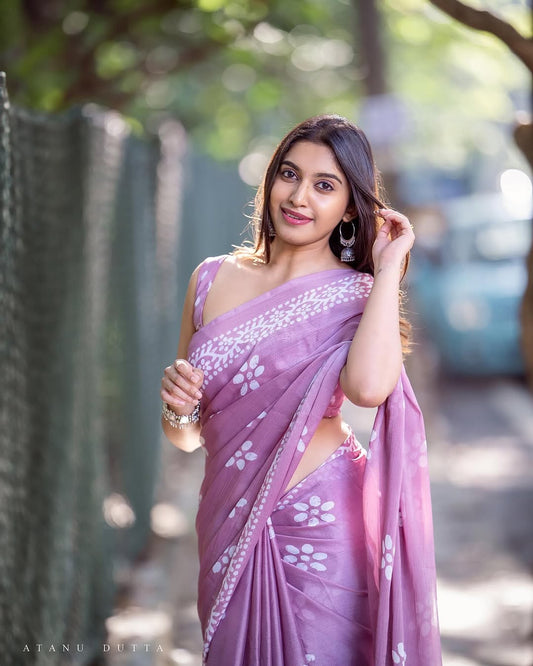 Best selling lavender saree