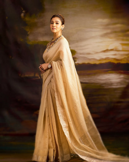 Nayanthara gold saree