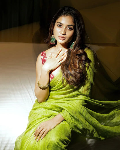 Teju Ashwini green saree