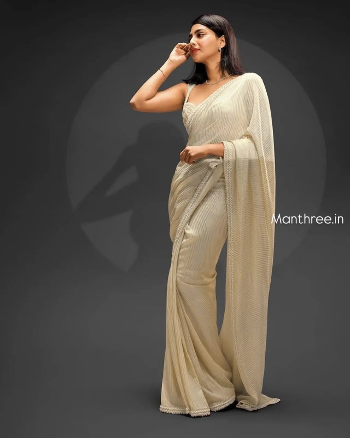 Aishwarya Cream designer saree