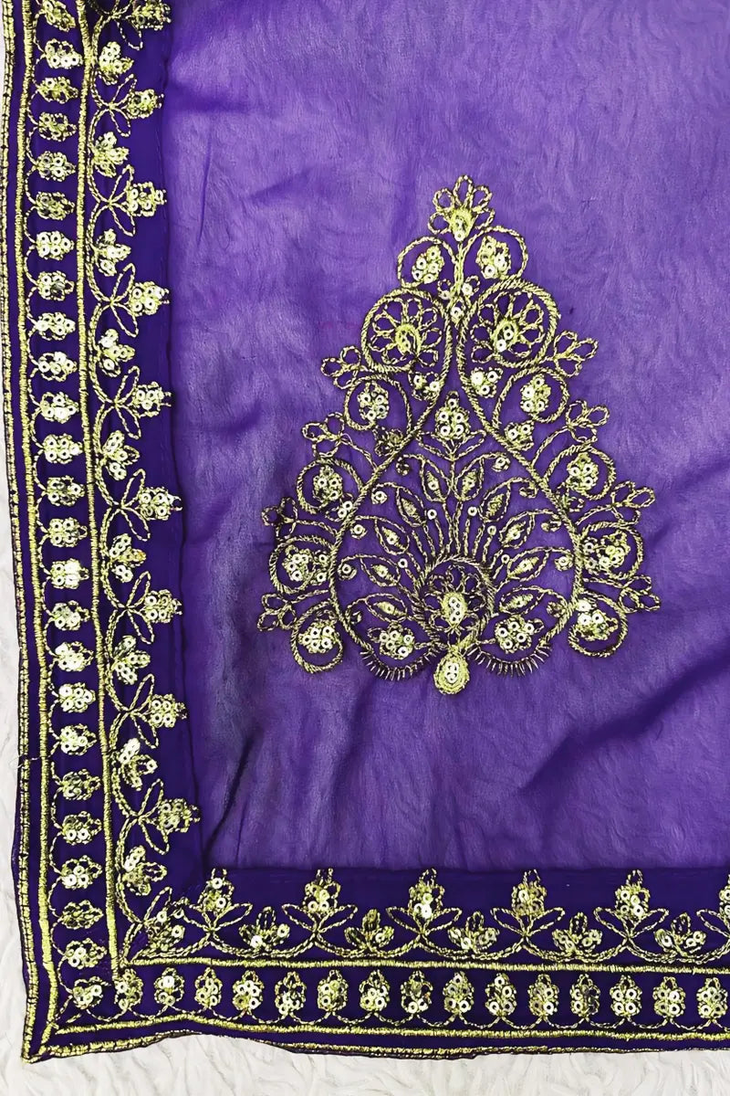 Madhuri Dixit Purple Saree