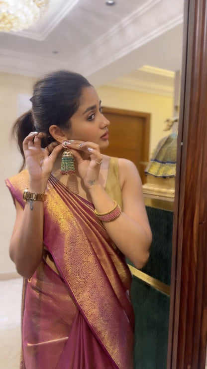 Teju Ashwini in kanchipuram silk saree